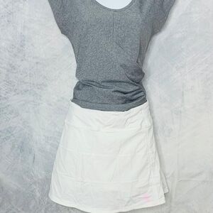 Athleta Gray and Lululemon White Skater Mini Skirt